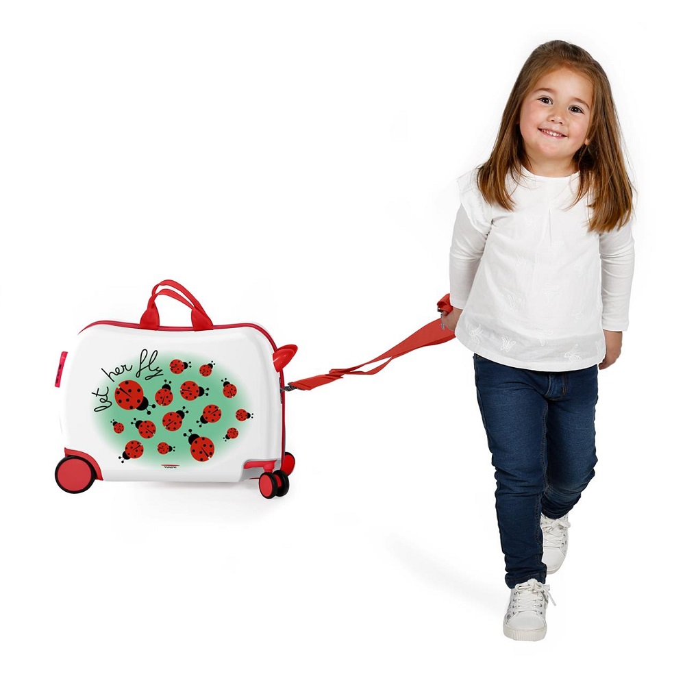 Resväska barn att åka på Movom Ladybird vit Resväska barn att åka på Movom Ladybird vit