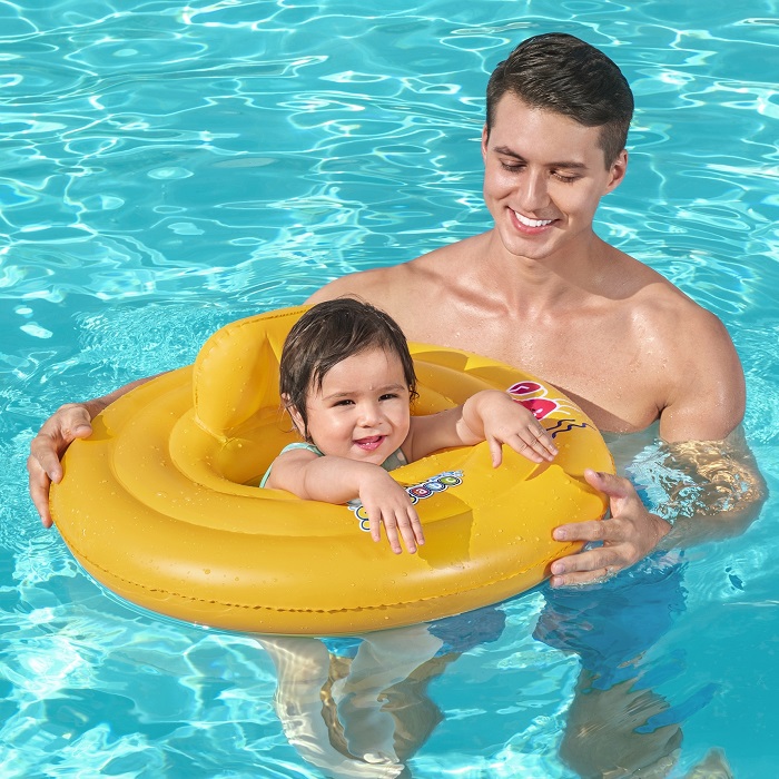 Badering til baby - Swim Safe babysæde med støtte Køb på