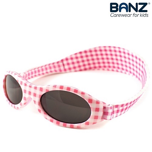 Solbriller til baby BabyBanz Pink Checkers