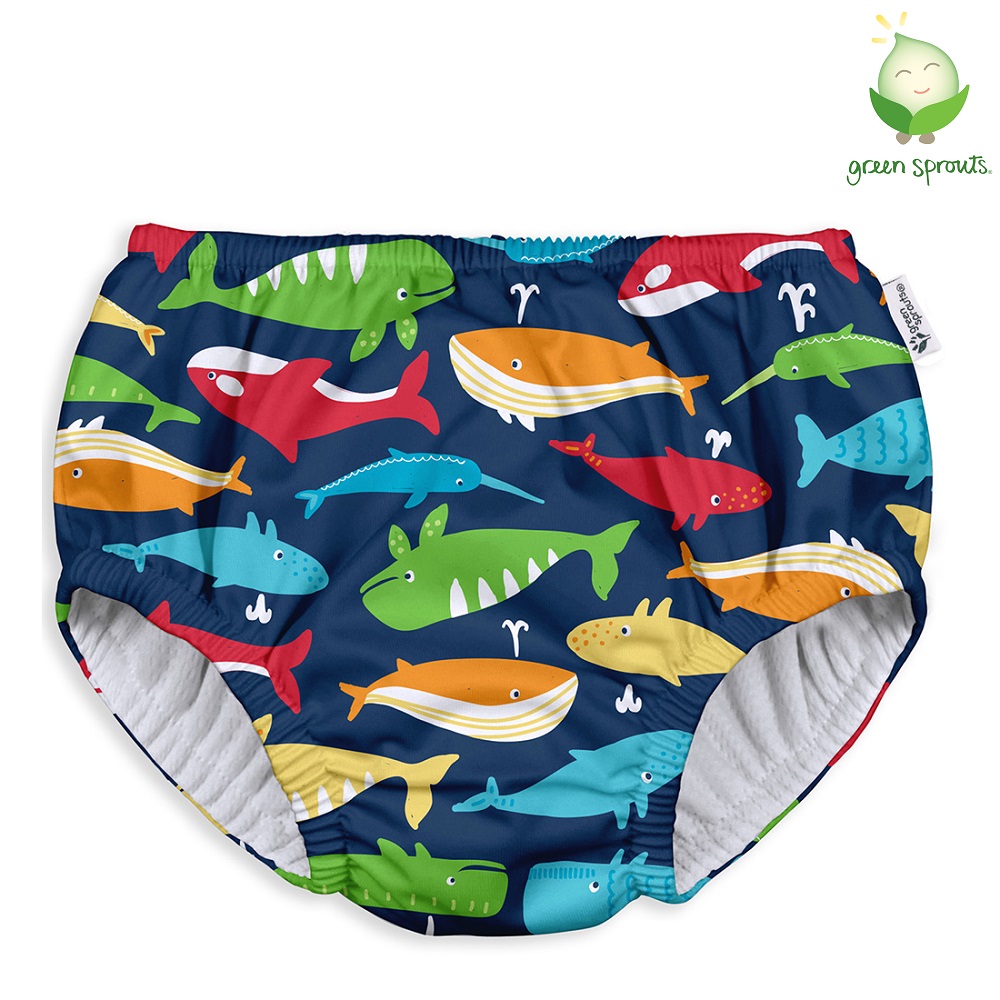 Badeble Green Sprouts blebadebukser Eco Pull-Up Navy Whale