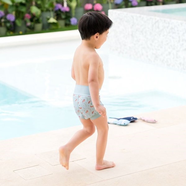 Ble badebukser til baby SplashAbout Happy Nappy Playful Otters badeble