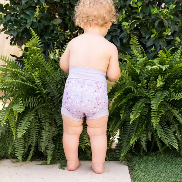 Ble badebukser til baby SplashAbout Happy Nappy Spring Flowers badeble