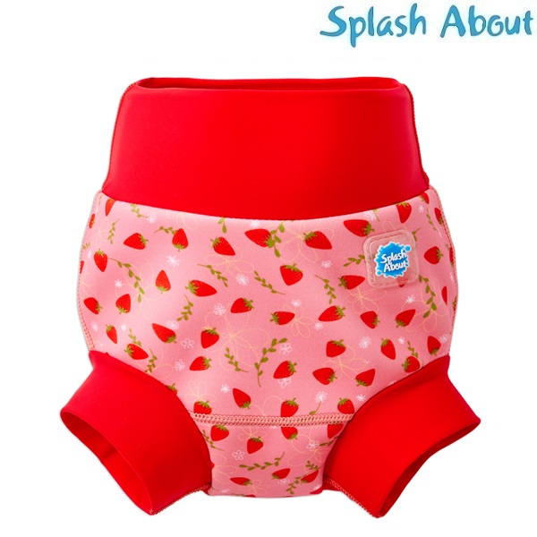 Ble badebukser til baby SplashAbout Happy Nappy Strawberry Field badeble