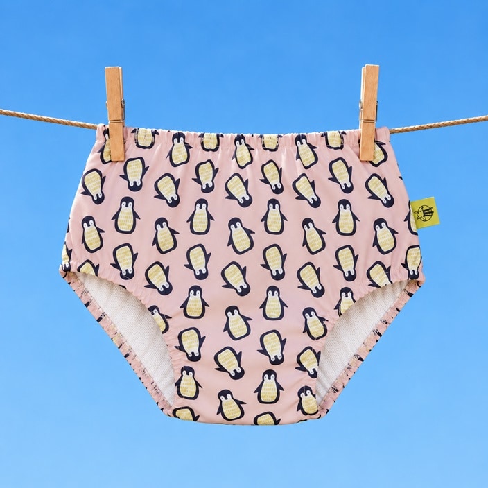 Blebadebukser Lässig Pink Penguin badeble