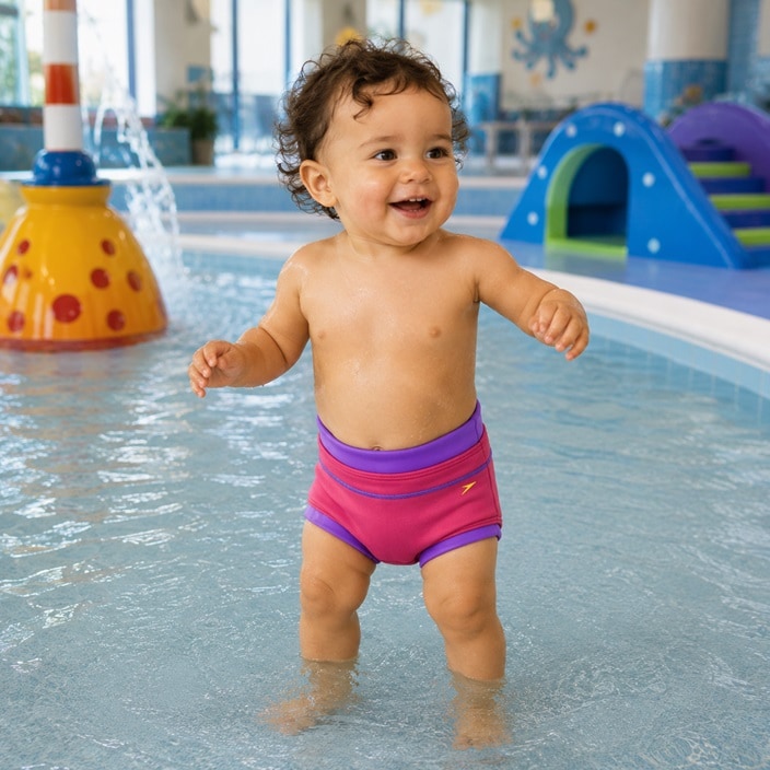 Blebadebukser - Speedo Swimnappy Pink