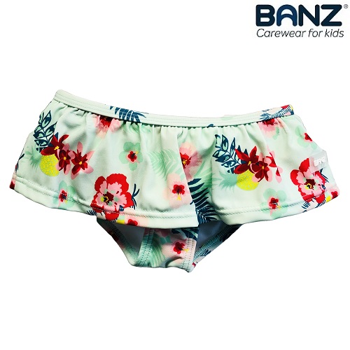 Badebukser til børn og baby Banz Mint Floral