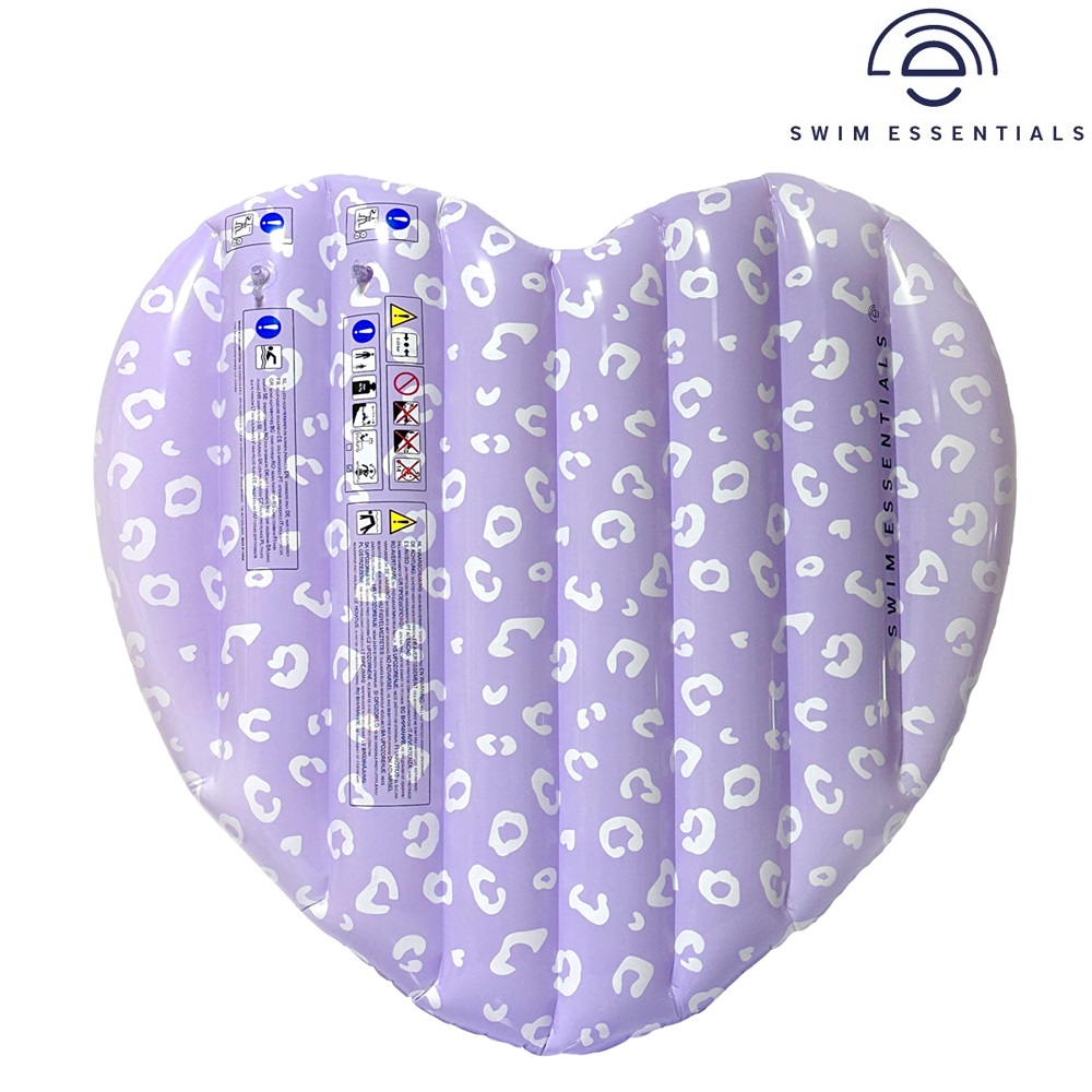 Bademadras til børn Swim Essentials Heart Lilac Leoard