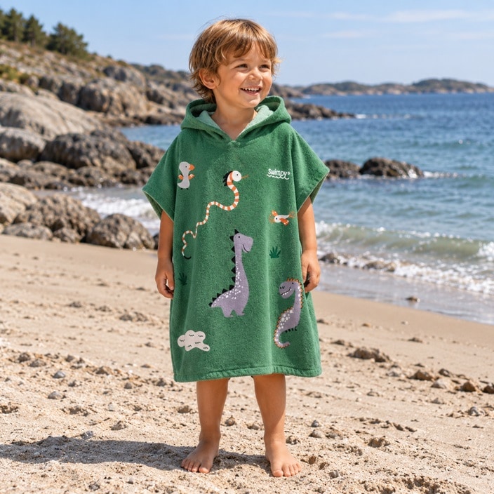 Badeponcho til børn - Swimpy Dino