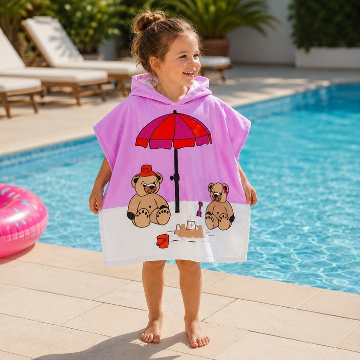 Badeponcho til børn - Le Comptoir Teddy Beach