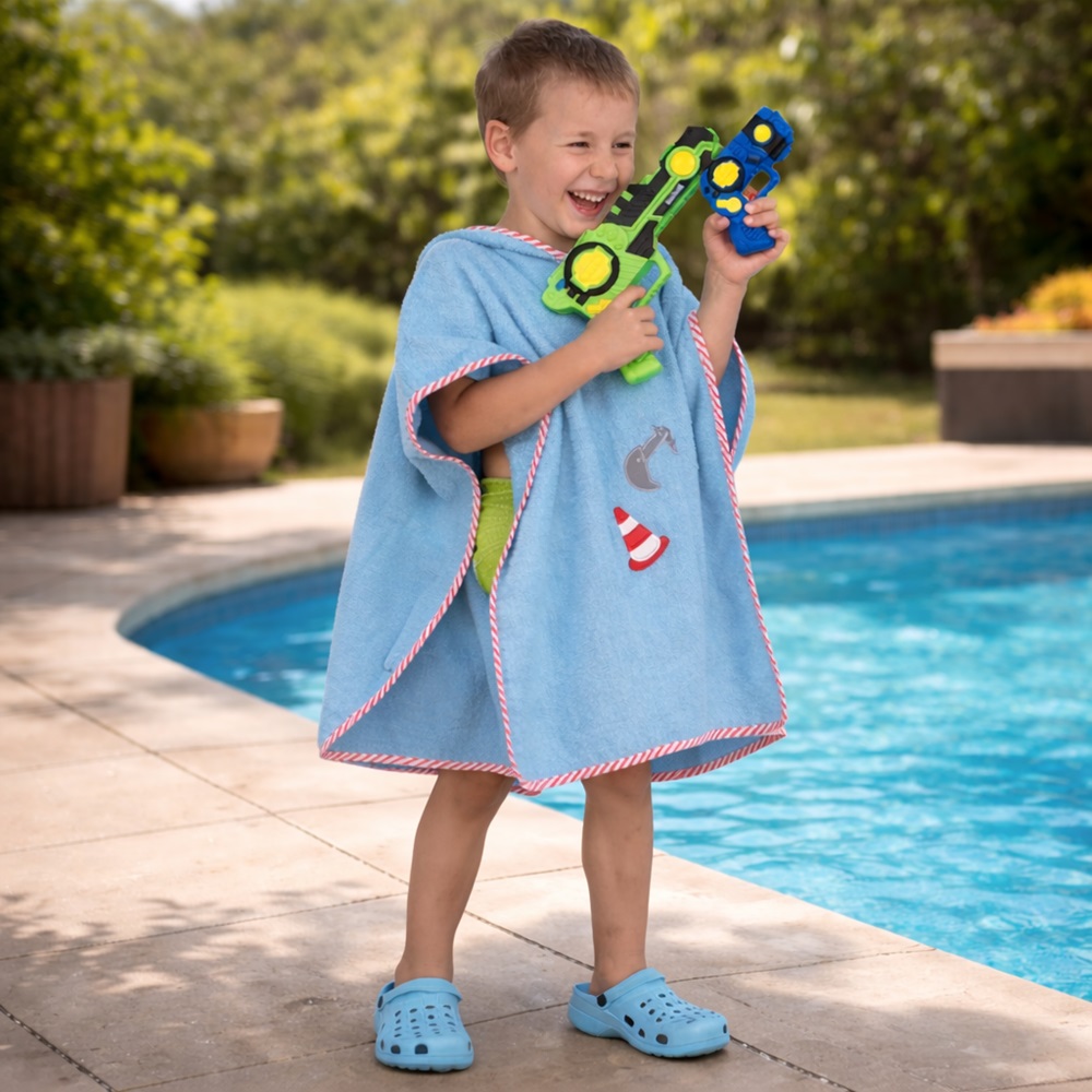 Badeponcho til børn - Playshoes Gravemaskine Badeponcho til børn - Playshoes Gravemaskine