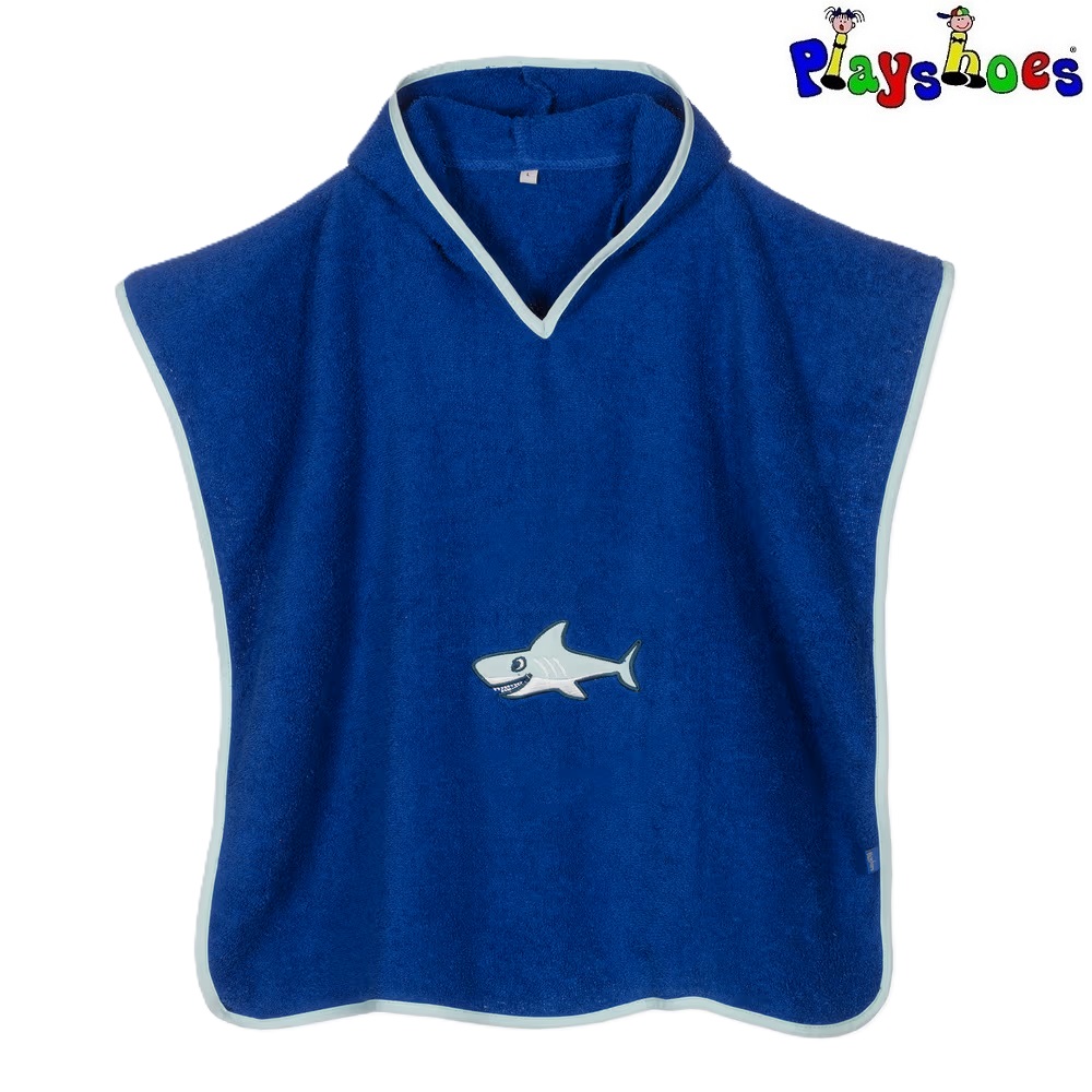 Badeponcho til børn - Playshoes Shark