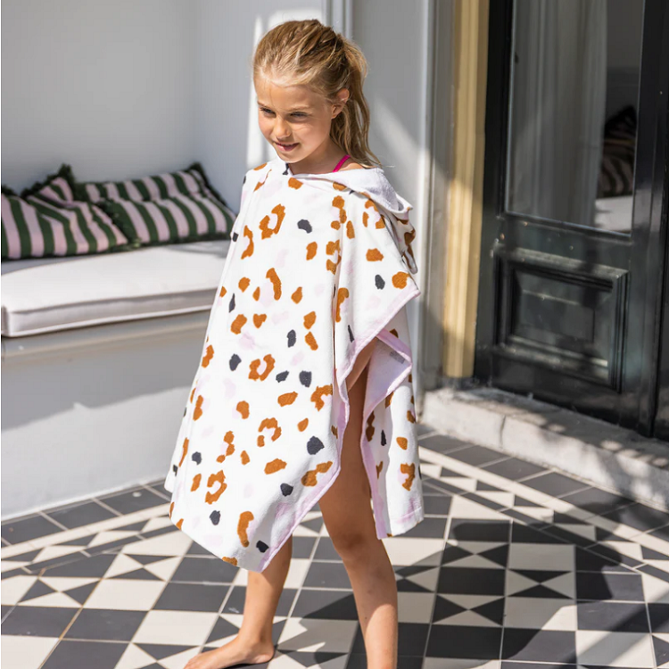 Badeponcho til børn Swim Essentials Khaki Leopard