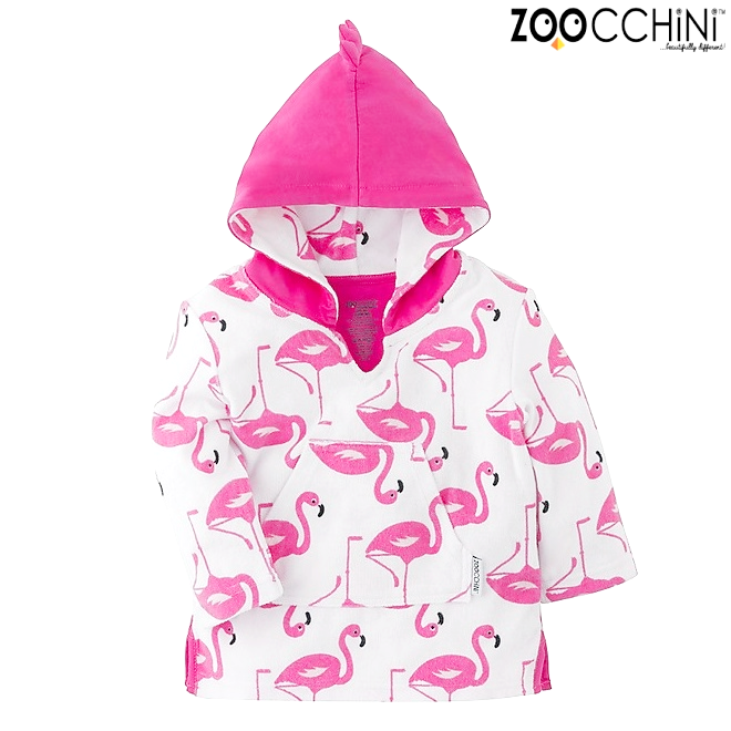 Badeponcho til børn og babyer Zoocchini Flamingo