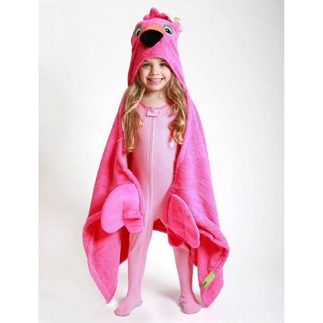 Badeponcho til børn Zoocchini Flamingo