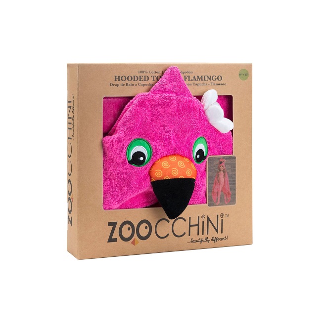 Badeponcho til børn Zoocchini Flamingo