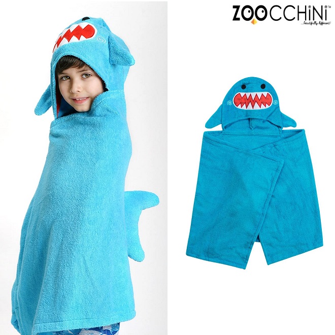 Badeponcho til børn Zoocchini Shark