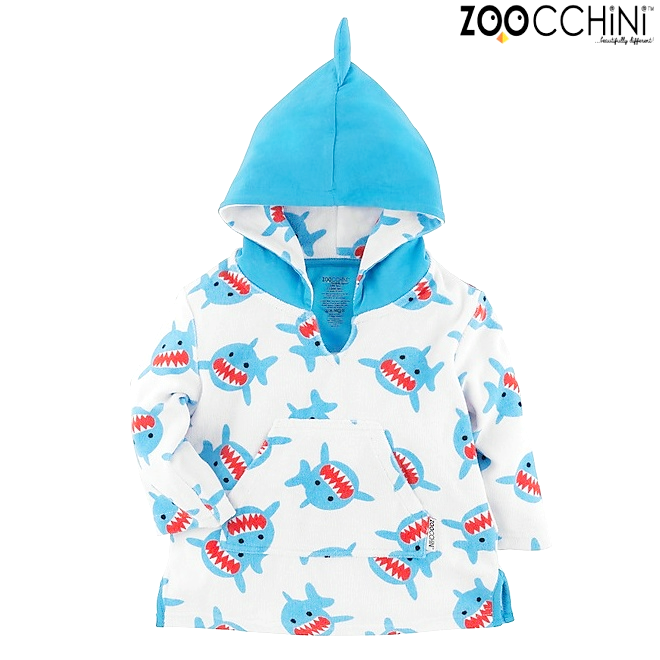 Badeponcho til børn og babyer Zoocchini Shark