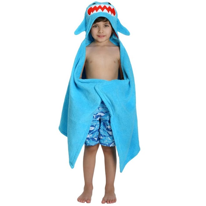 Badeponcho til børn Zoocchini Shark