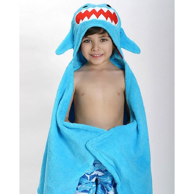 Badeponcho til børn Zoocchini Shark