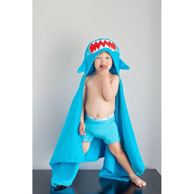 Badeponcho til børn Zoocchini Shark