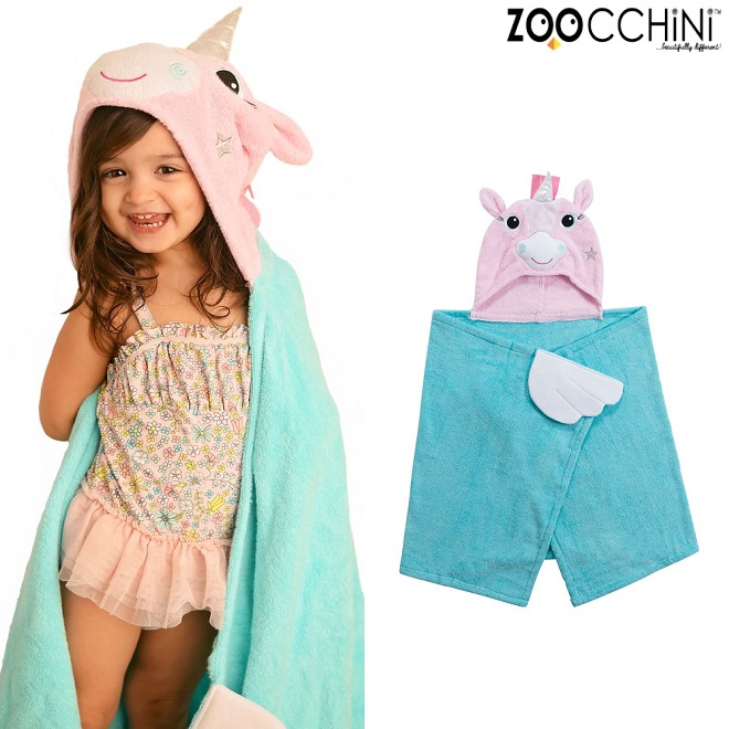 Badeponcho til børn Zoocchini Unicorn