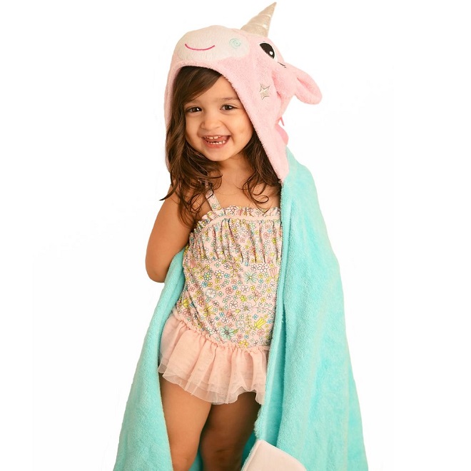 Badeponcho til børn Zoocchini Unicorn
