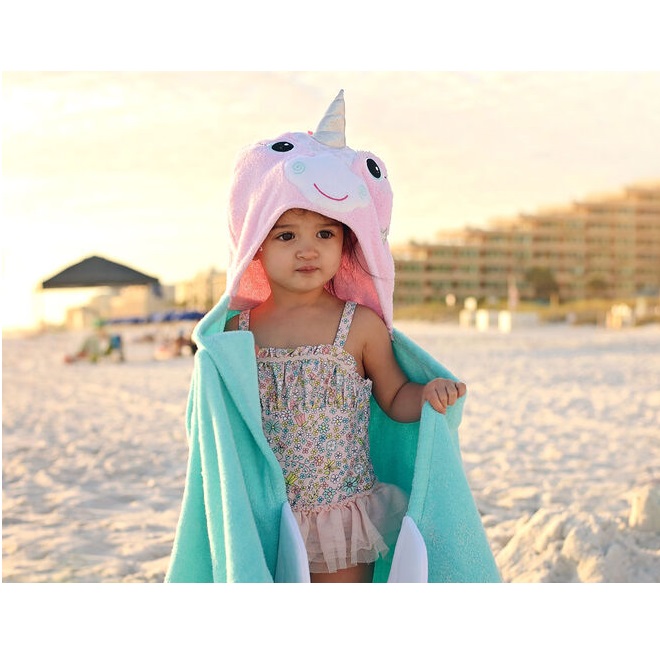 Badeponcho til børn Zoocchini Unicorn