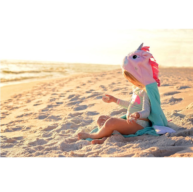 Badeponcho til børn Zoocchini Unicorn