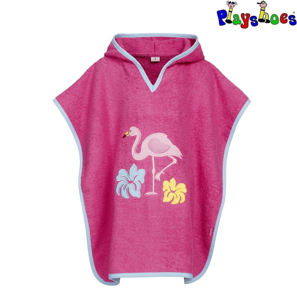 Badeponcho til børn - Playshoes Pink Flamingo