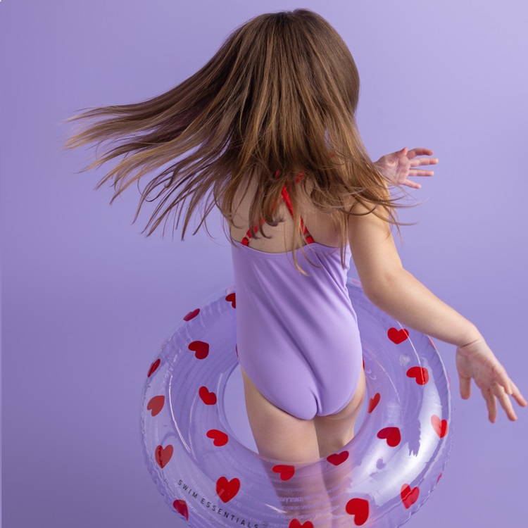 Badering - Swim Essentials Lilac Hearts