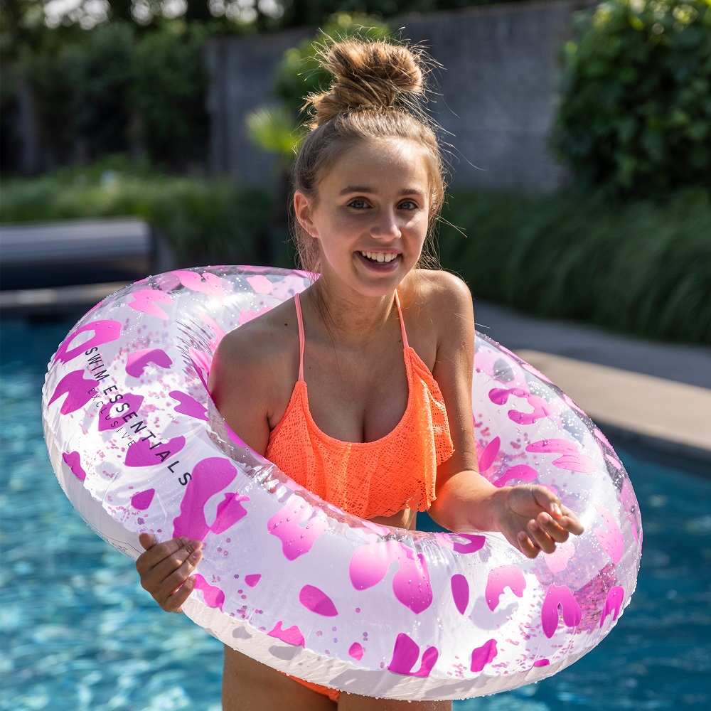 Oppustelig badering Swim Essentials Neon Leopard XL