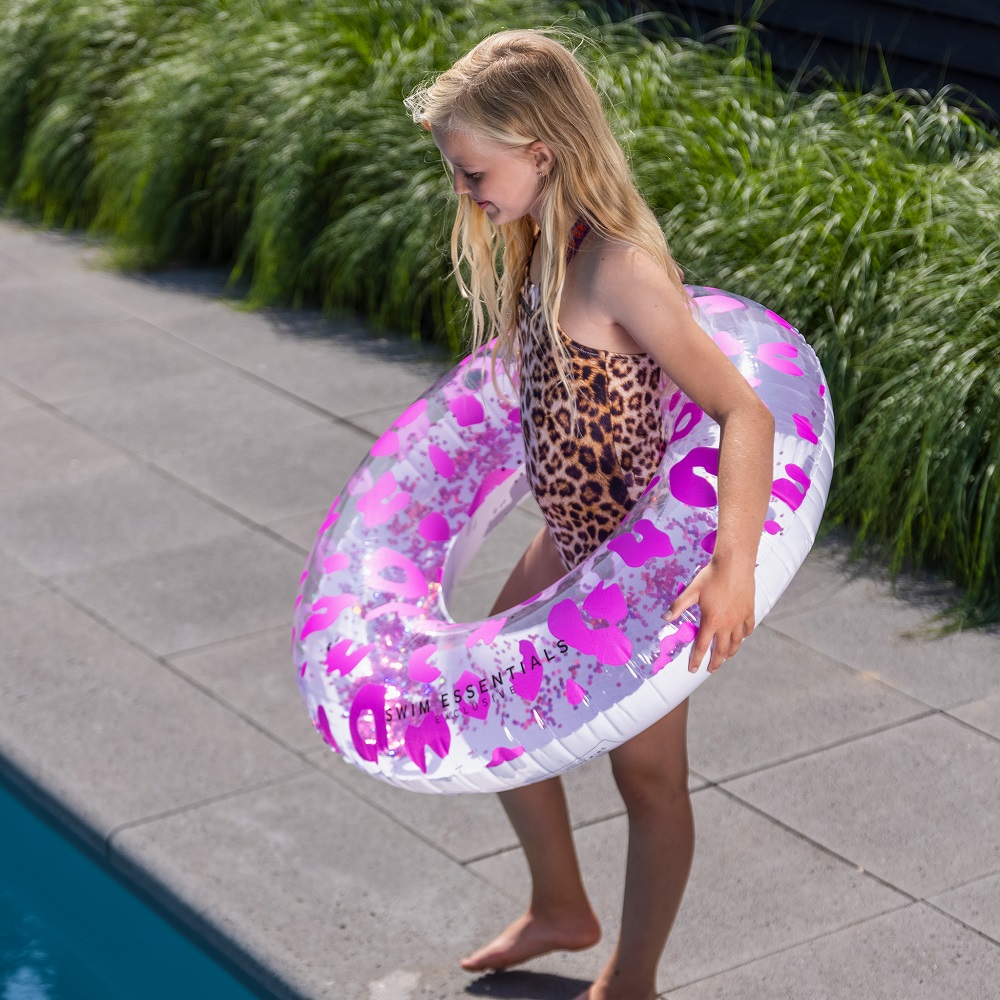 Badering til børn - Swim Pink Leopard | Smalltraveller.dk