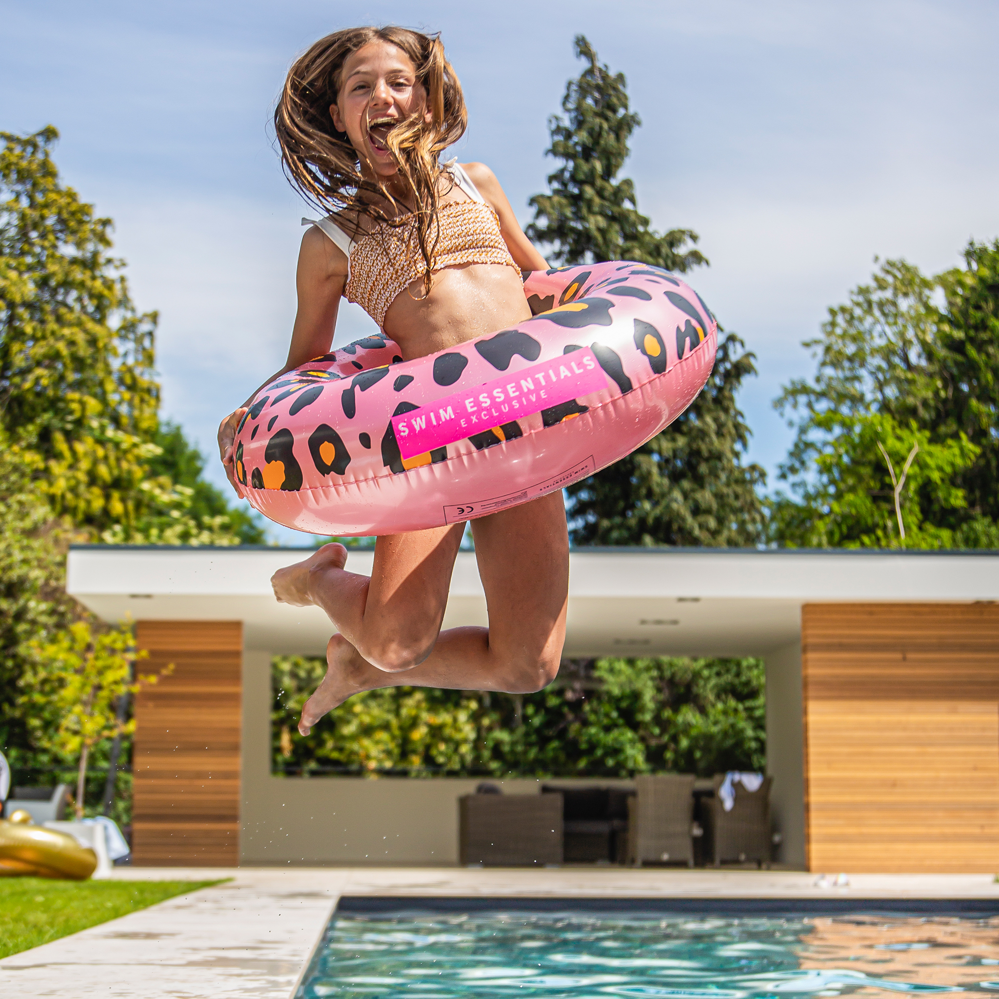 Badering til børn Swim Essentials Pink Leopard