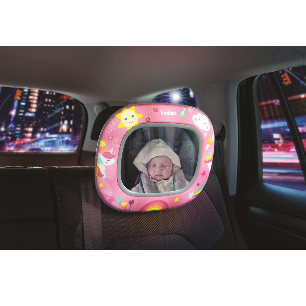 Bagsædespejl til bil Benbat Night & Day Mirror Unicorn