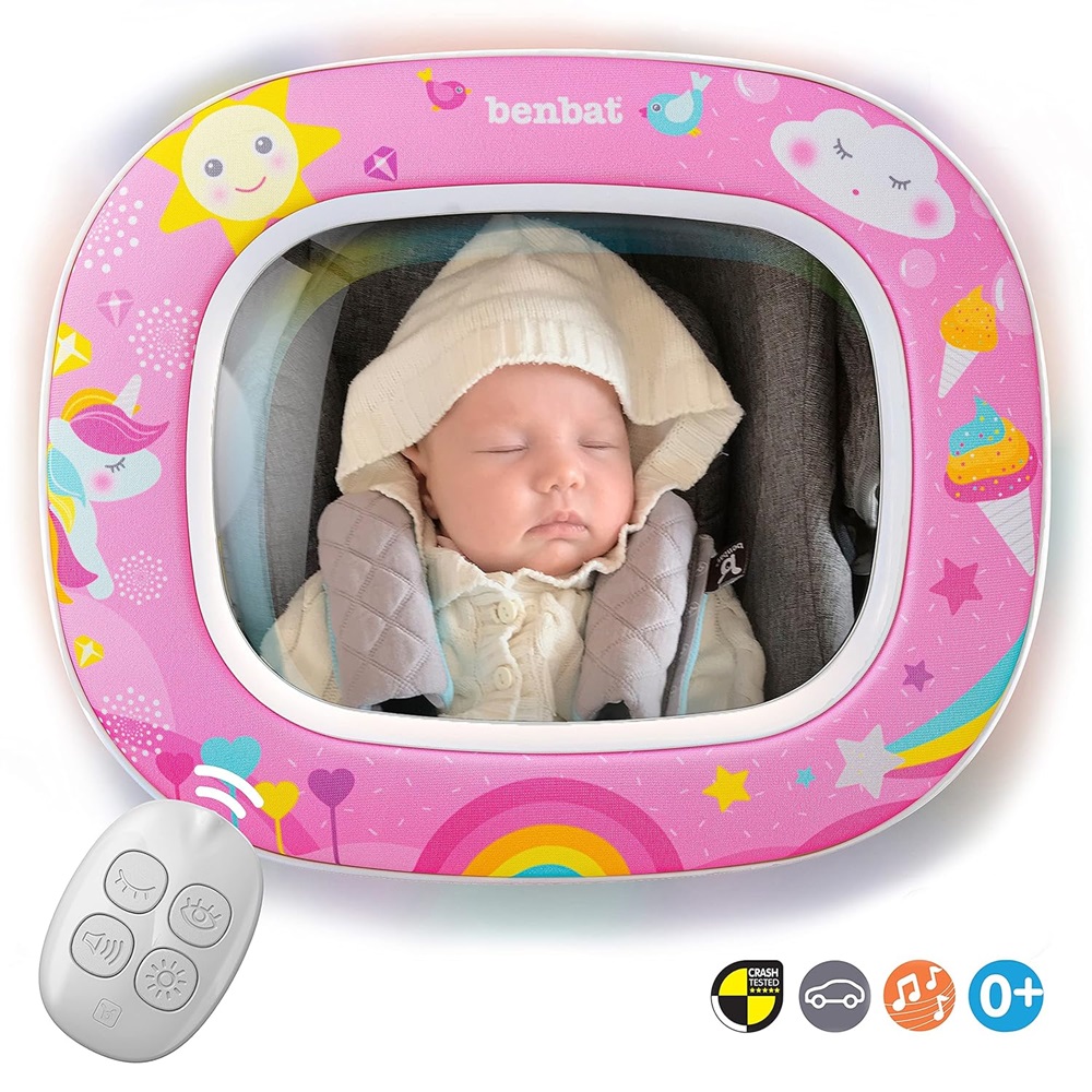 Bagsædespejl til bil Benbat Night & Day Mirror Unicorn