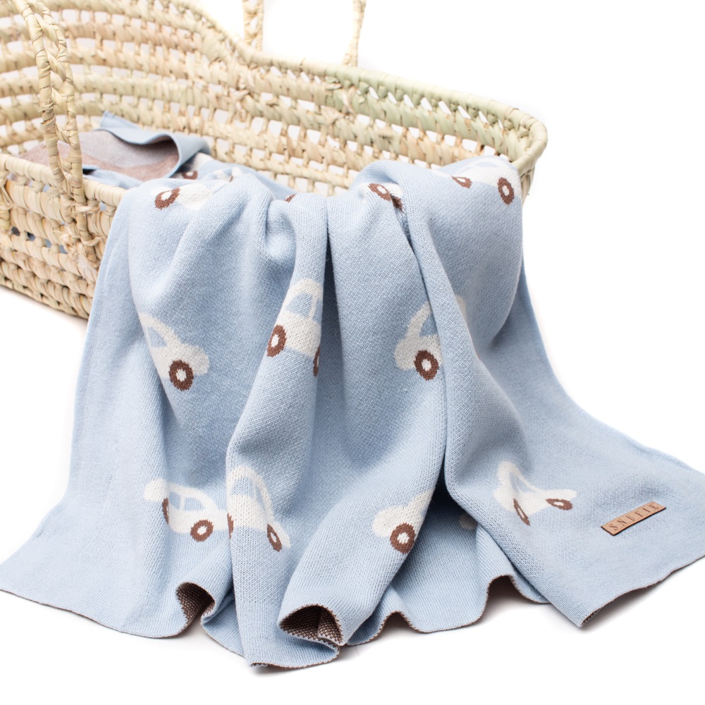 Babytæppe Snufie Baby Blanket Blue Cars