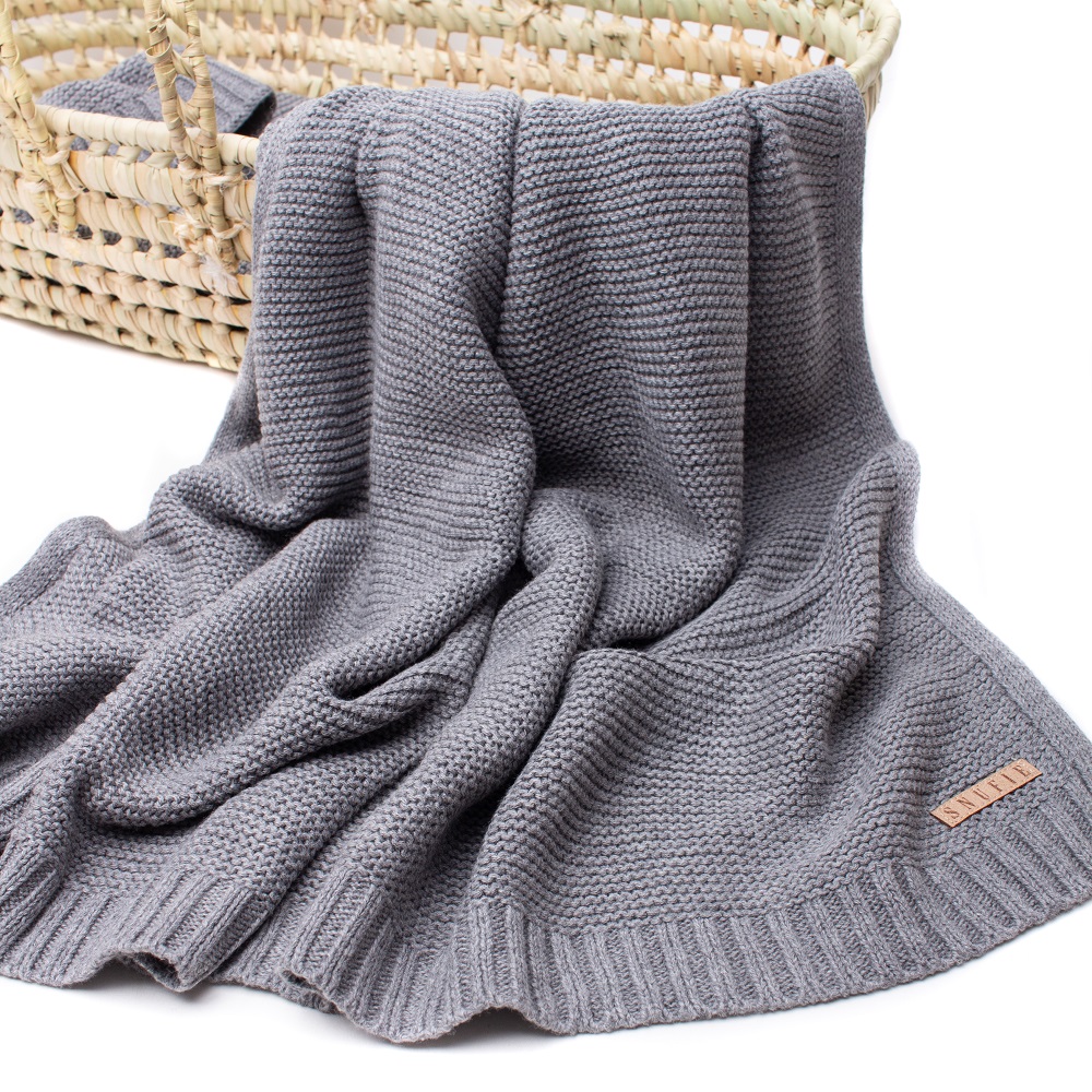 Babytæppe Snufie Knitted Baby Blanket Grey