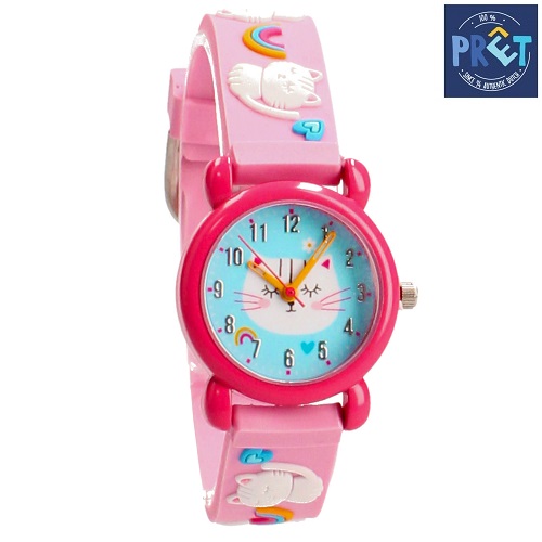 Børneur Pret Happy Times Pink Cat
