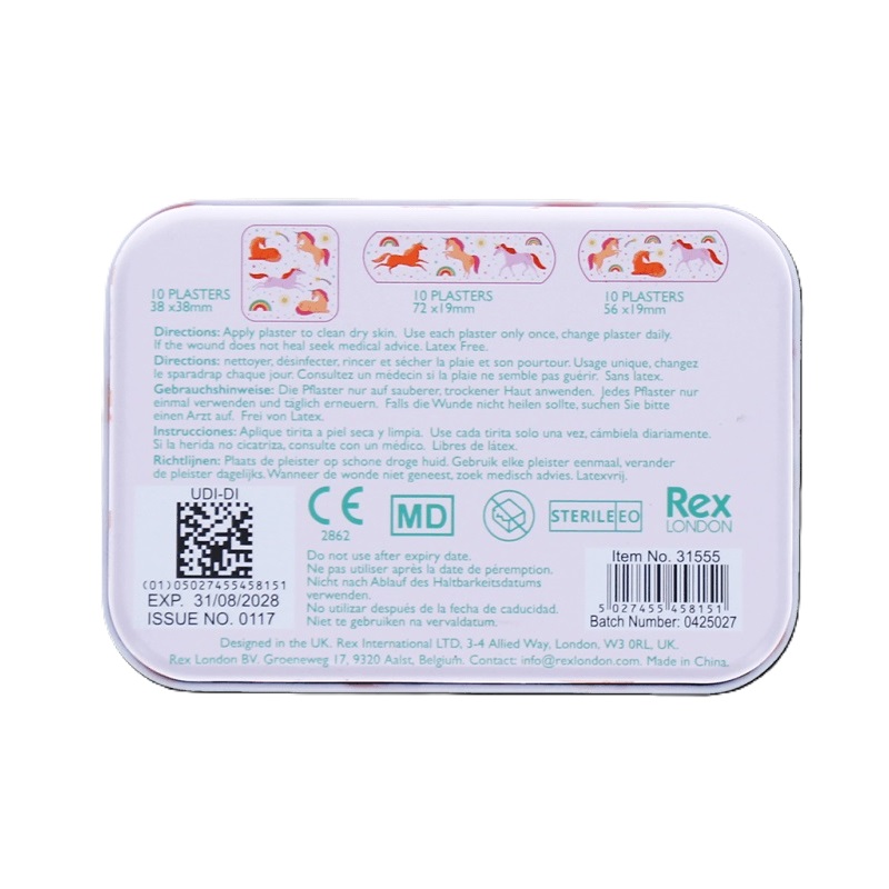 Børneplastre i metaldåse – Rex London Unicorn