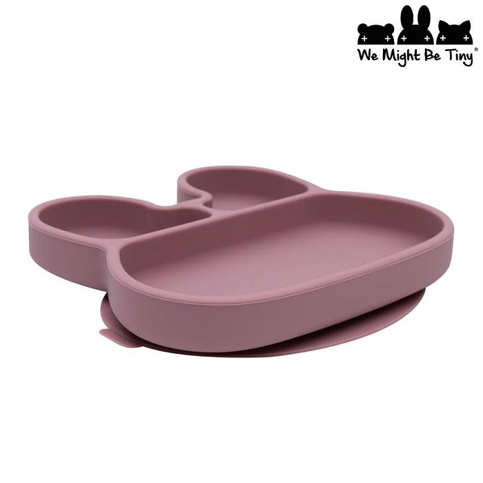Børnetallerken i silikone We Might be Tiny Dusty Rose