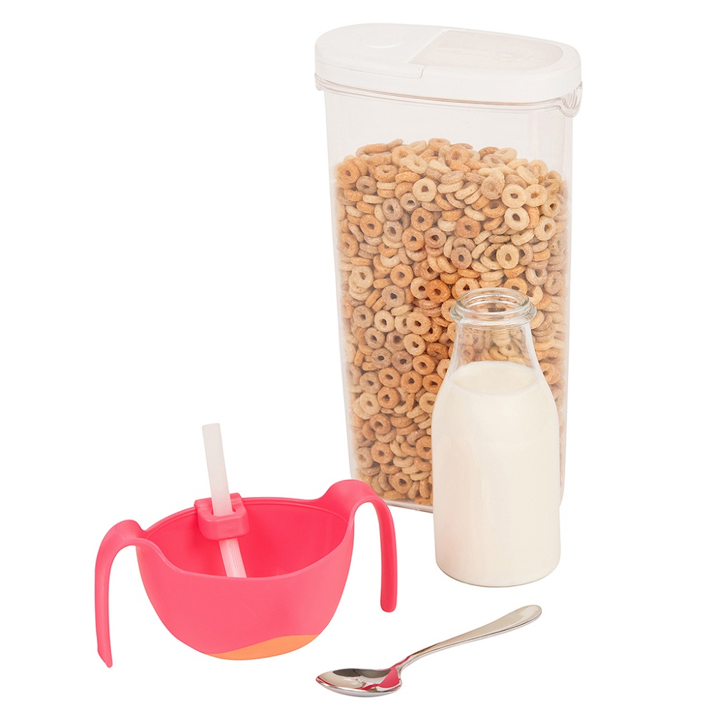 Madskål til børn B.box Bowl & Straw Strawberry Shake