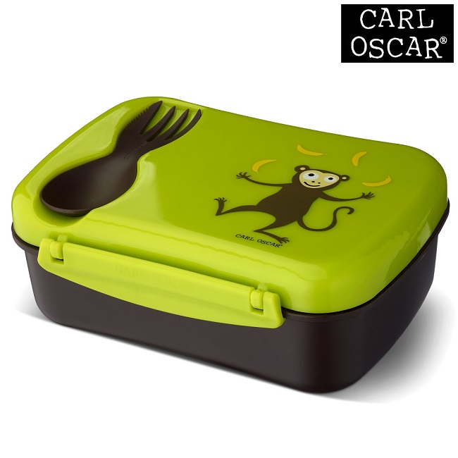 Termo madkasse med ske til børn Carl Oscar Nice Box Kids Green Monkey