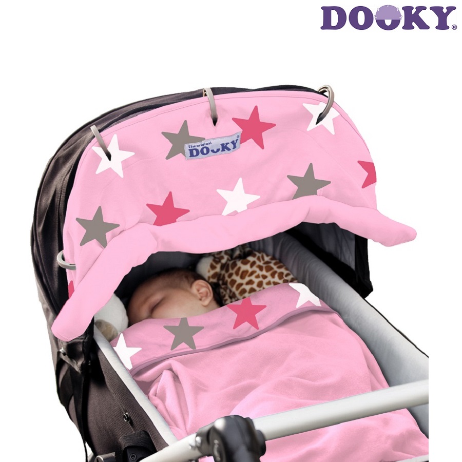 Solskærm til barnevogn Dooky Pink Stars