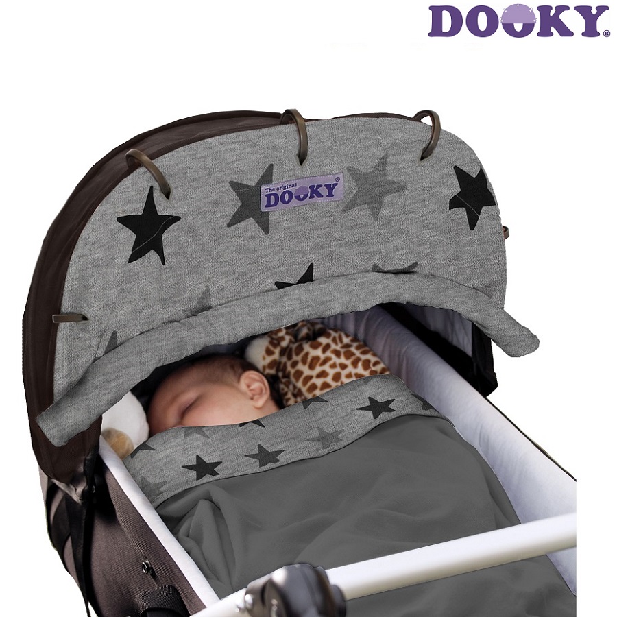 Solskærm til barnevogn Dooky Grey Stars