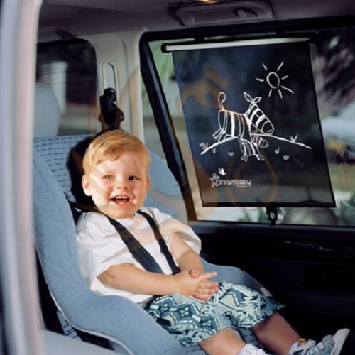 Solskydd bil Dreambaby Adjustable Car Shade Zebra rullgardin