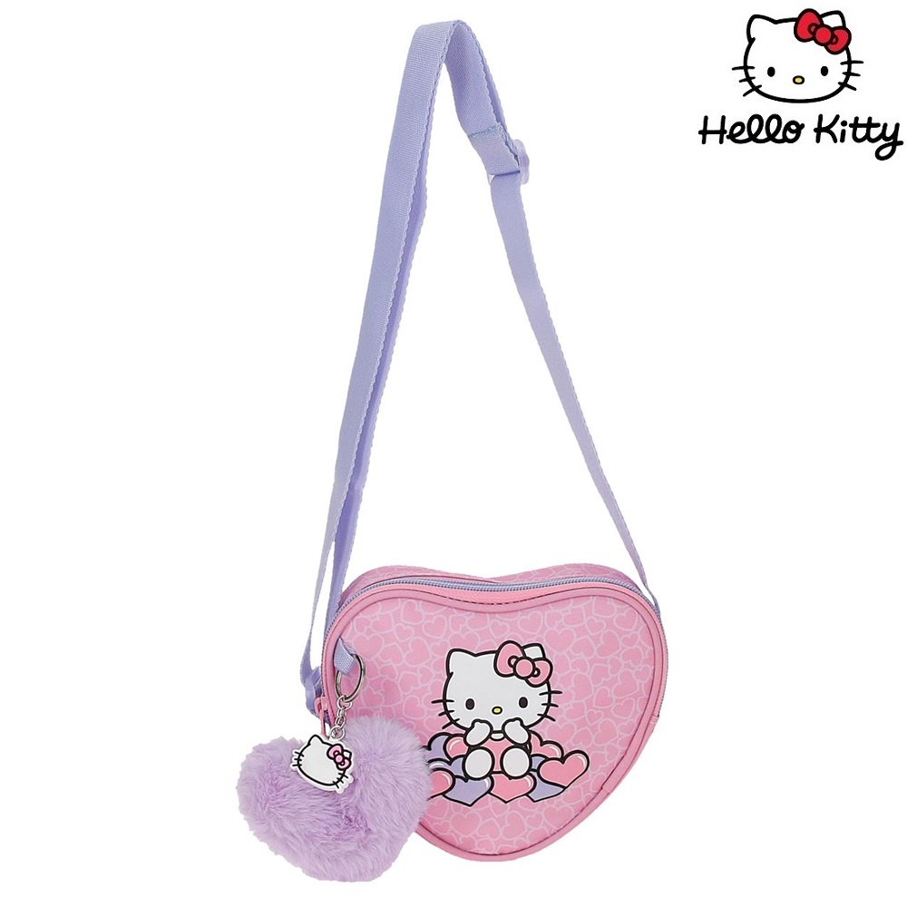 Skuldertaske til børn Hello Kitty Hearts & Dots