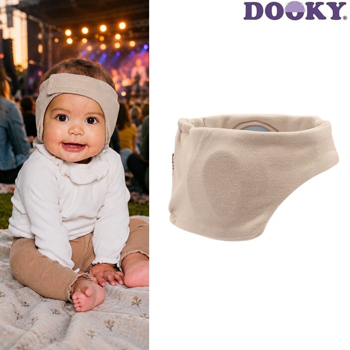 Høreværn til baby - Dooky Headband Beige
