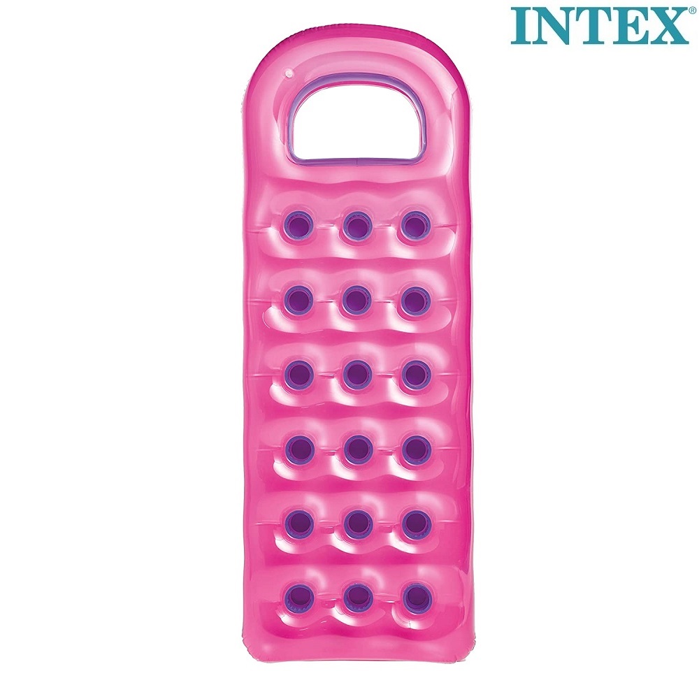 Oppustelig bademadras med vindue Intex Pink