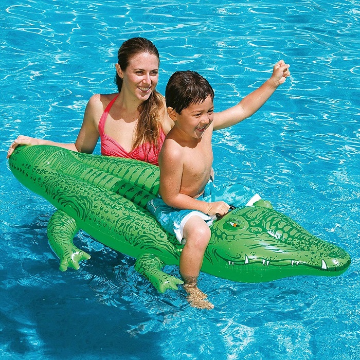 Oppustelig poollegetøj Intex Ride-on Alligator XL