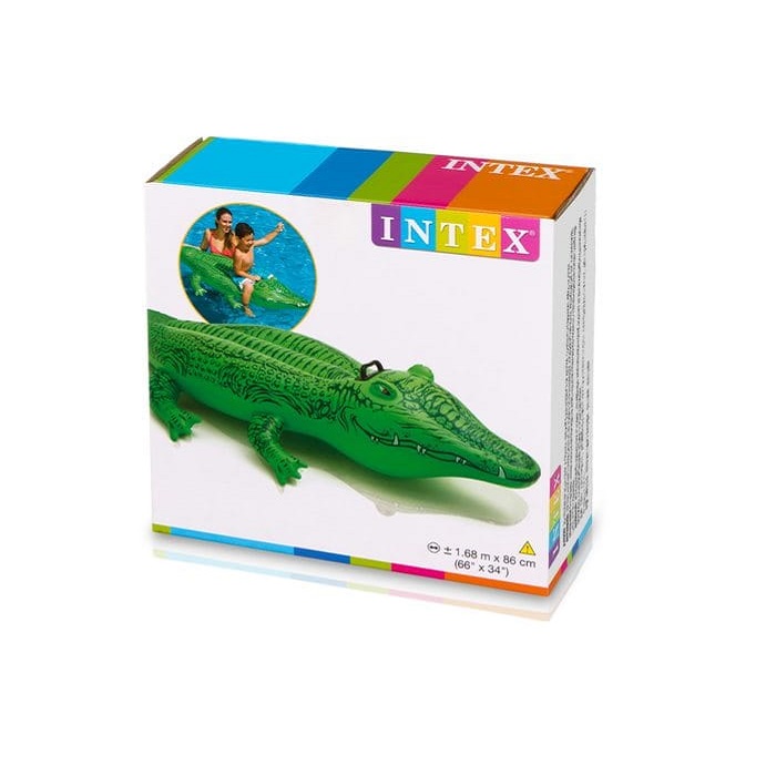 Oppustelig poollegetøj Intex Ride-on Alligator XL